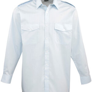 Long sleeve pilot shirt - Light Blue, 14.5