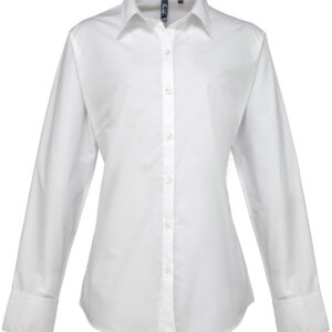 Women's supreme poplin long sleeve shirt - White, 8