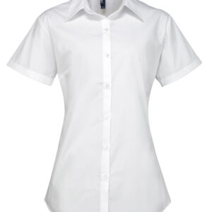 Women's supreme poplin short sleeve shirt - White, 8