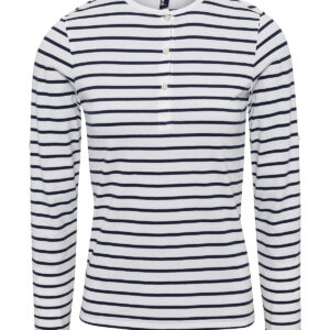 Women's Long John roll-sleeve tee - White/Navy, XS