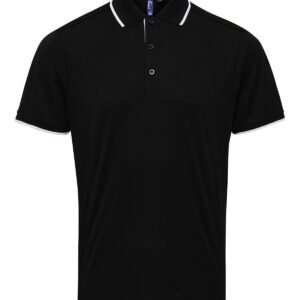 Contrast Coolchecker® polo - Black White, S