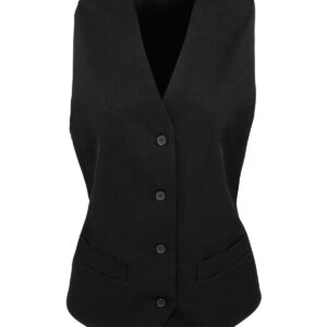 Women's lined polyester waistcoat - Black, XXS