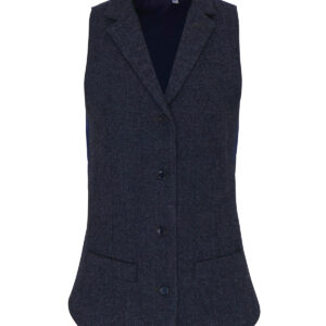 Women's herringbone waistcoat - Navy, XS