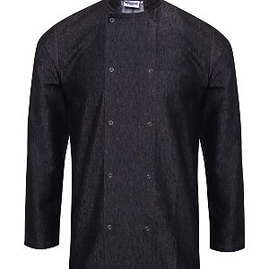 Denim chef's jacket - Black Denim, XS