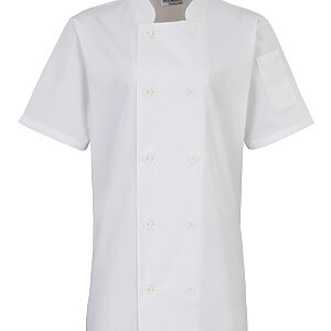 Women's short sleeve chef's jacket - White, XS
