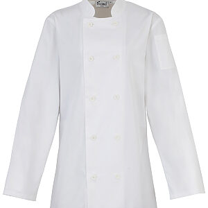 Women's long sleeve chef's jacket - White, XS