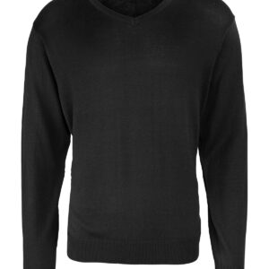 V-neck knitted sweater - Black, XXS