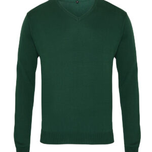 V-neck knitted sweater - Bottle, XXS