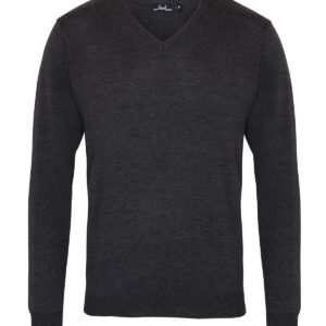 V-neck knitted sweater - Charcoal, XXS