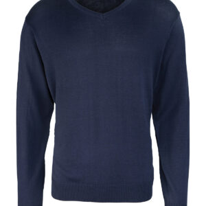 V-neck knitted sweater - Navy, XXS