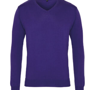 V-neck knitted sweater - Purple, XXS