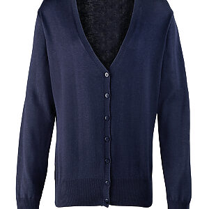 Women's button-through knitted cardigan - Navy, 8
