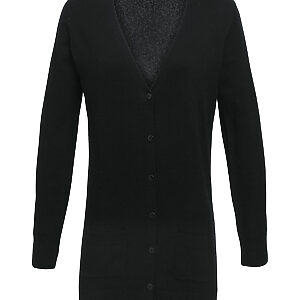 Women's longline knitted cardigan - Black, 8