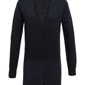 Women's longline knitted cardigan - Charcoal, 8