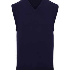 Sleeveless knitted sweater - Navy, XS