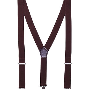 Clip-on trouser braces - Brown, One size