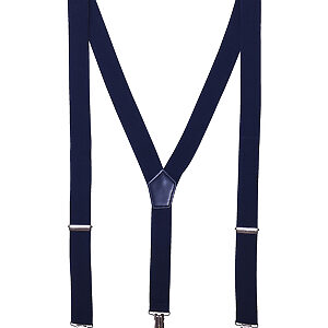 Clip-on trouser braces - Navy, One size