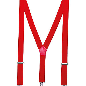 Clip-on trouser braces - Red, One size