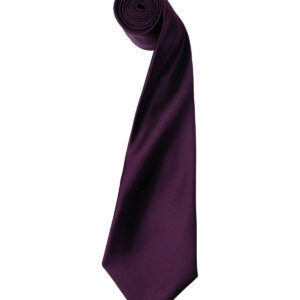 'Colours' satin tie - Aubergine, One size