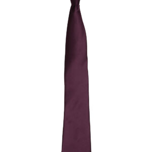 'Colours' satin clip tie - Aubergine, One size