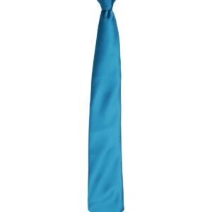 'Colours' satin clip tie - Teal, One size