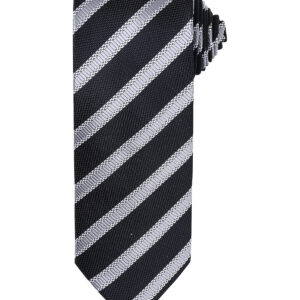 Waffle stripe tie - Black/Dark Grey, One size