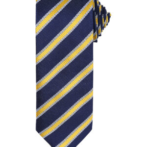 Waffle stripe tie - Navy/Gold, One size
