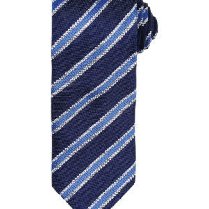 Waffle stripe tie - Navy/Royal, One size