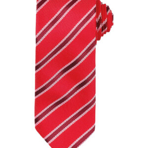Waffle stripe tie - Red/Burgundy, One size