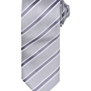 Waffle stripe tie - Silver/Dark Grey, One size