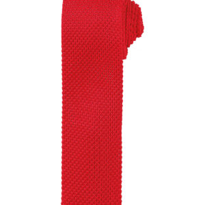 Slim knitted tie - Red, One size
