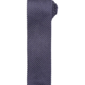 Slim knitted tie - Steel, One size