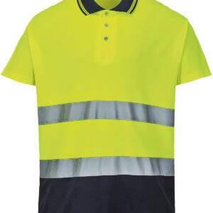 Two-tone cotton Comfort polo (S174) - Yellow/Navy, S