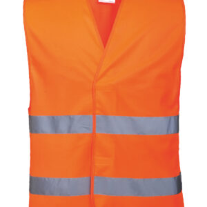 Hi-vis two-band vest (C474) - Orange, S/M