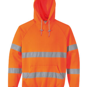 Hi-vis hooded sweatshirt (B304) - Orange, S