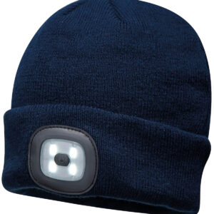 Beanie LED headlight USB rechargeable (B029) - Navy, One size