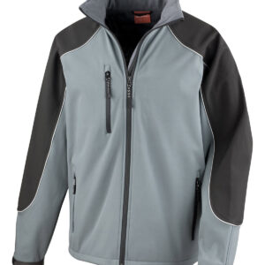 Hooded softshell jacket - Grey/Black, XS