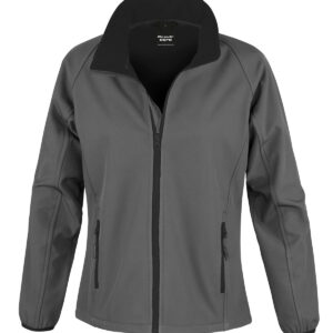 Women's Core printable softshell jacket - Charcoal/Black, XS