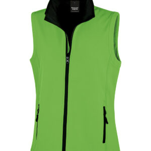Women's printable softshell bodywarmer - Vivid Green/Black, XS