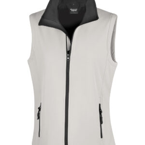 Women's printable softshell bodywarmer - White/Black, XS
