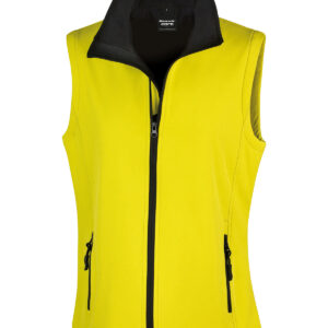 Women's printable softshell bodywarmer - Yellow/Black, XS