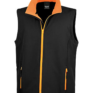 Printable softshell bodywarmer - Black/Orange, S