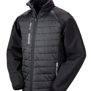 Compass padded softshell jacket - Black/Grey, XS