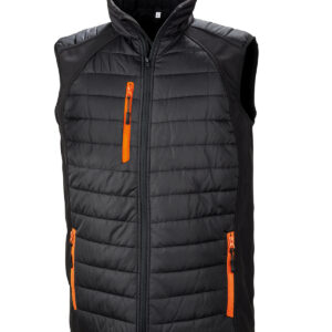 Compass padded softshell gilet - Black/Orange, XS