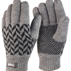 Pattern Thinsulate™ glove - Grey/Black, S/M