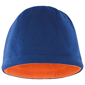 Reversible fleece skull hat - Navy/Orange, One size