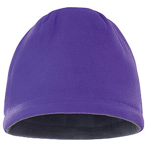 Reversible fleece skull hat - Purple/Charcoal, One size