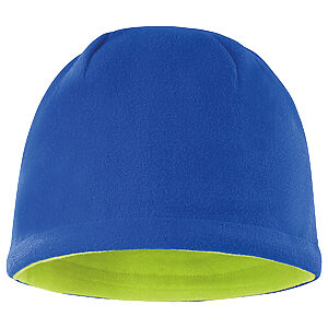 Reversible fleece skull hat - Royal/Lime, One size