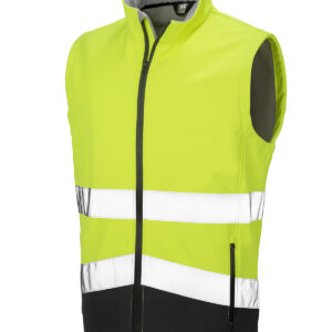Printable safety softshell gilet - Fluorescent Yellow/Black, S
