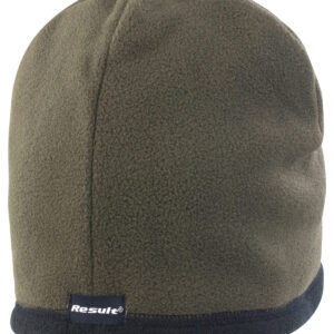 Reversible microfleece bob hat - Olive/Black, S